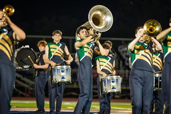 Independence High band members perform